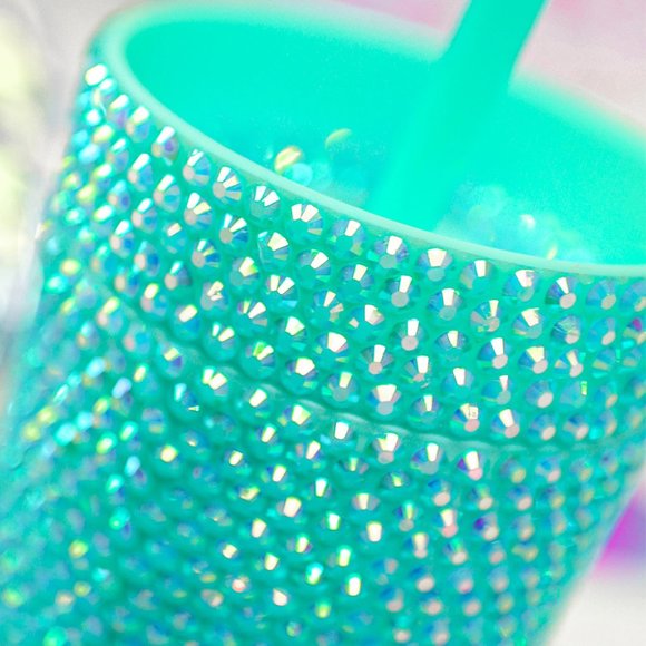 Turquoise Rhinestone Straw Cup - Picture 7 of 9